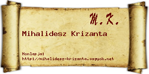 Mihalidesz Krizanta névjegykártya